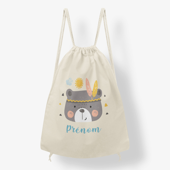 Zaino personalizzato con coulisse - Orso indiano