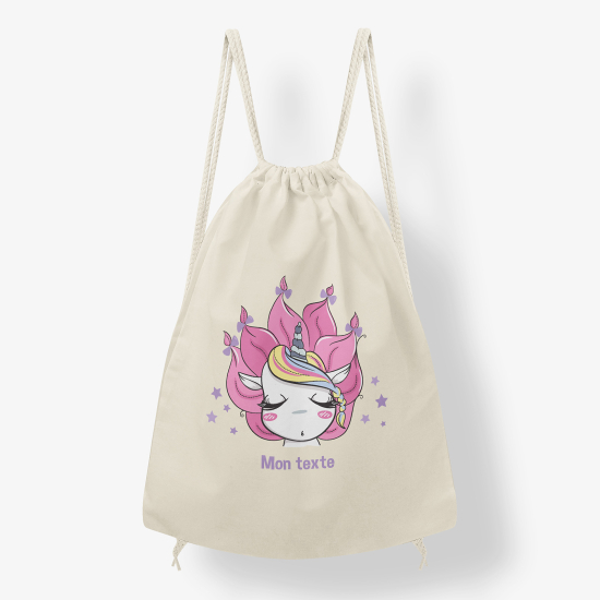 Zaino personalizzato con coulisse - Piccolo unicorno