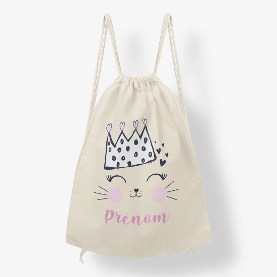 Zaino personalizzato con coulisse - Principessa gatto