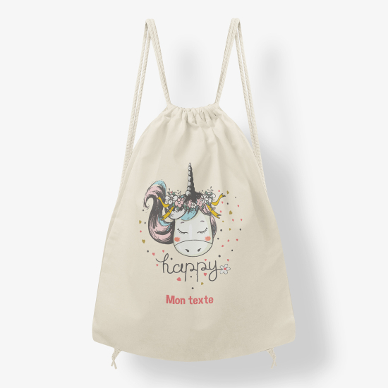 Zaino personalizzato con coulisse - Unicorno