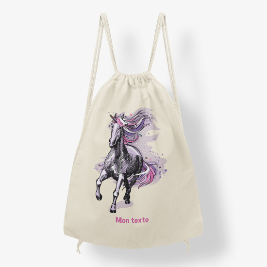 Zaino personalizzato con coulisse - Unicorno
