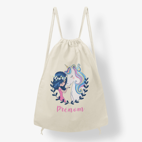 Zaino personalizzato con coulisse - Unicorno