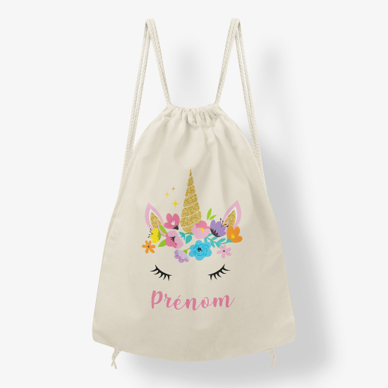 Zaino personalizzato con coulisse - Unicorno