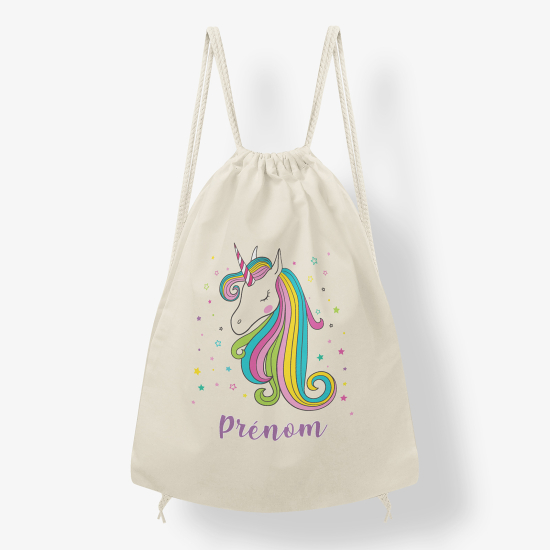 Zaino personalizzato con coulisse - Unicorno