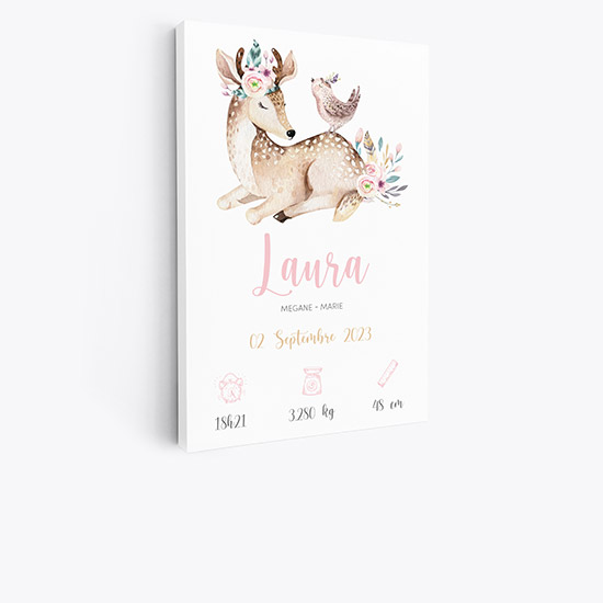 Set di 3 Tele per bambini personalizzate - Fate farfalle